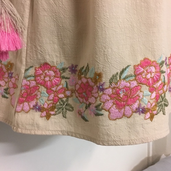 Embroidered Linen Tunic DRESS Floral Cleo NEW - Picture 6 of 8